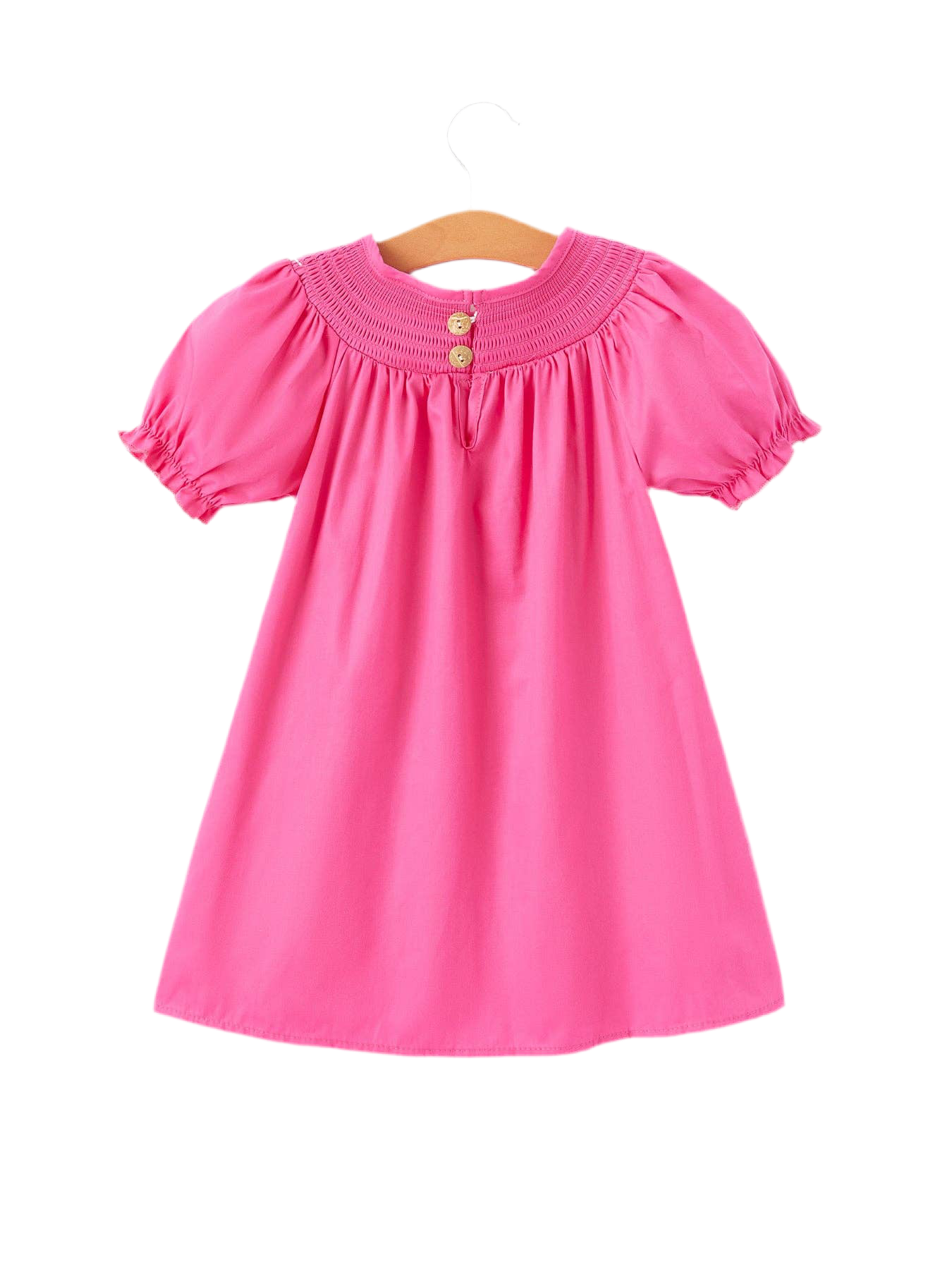 Hot Pink Bow Smocked Dress