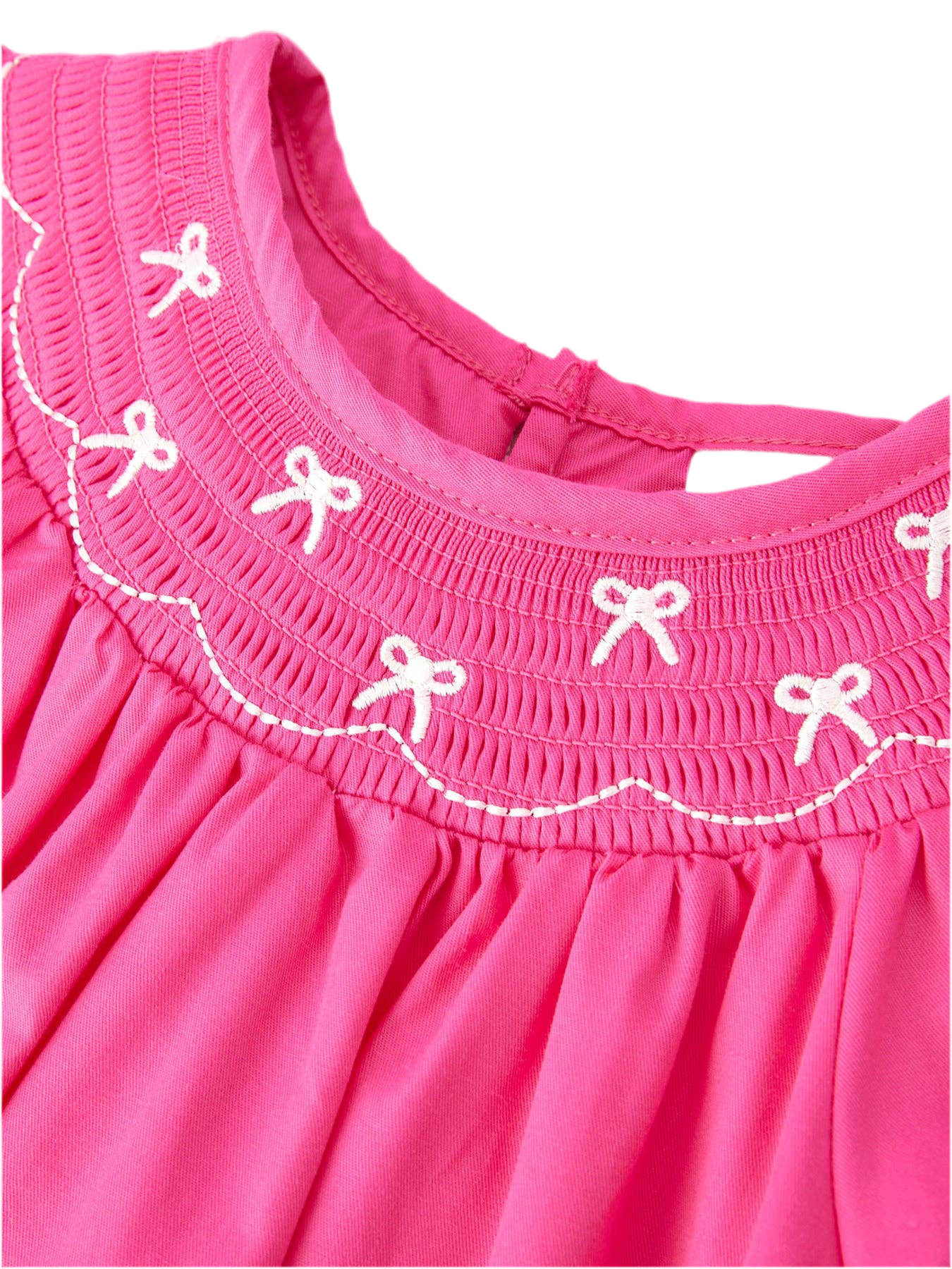 Hot Pink Bow Smocked Dress