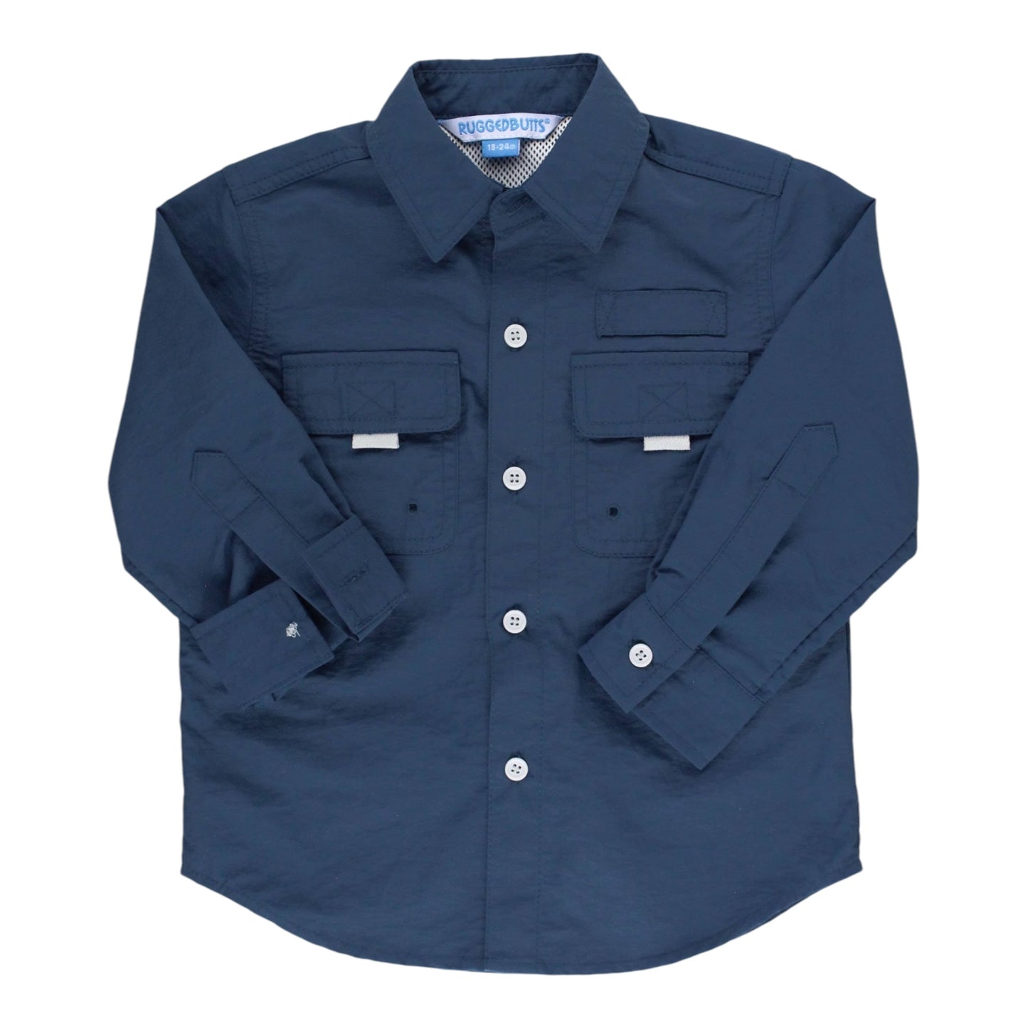 Navy Sun Protective Button Down Shirt
