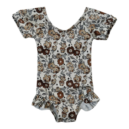 Vintage Brown Floral Swimsuit