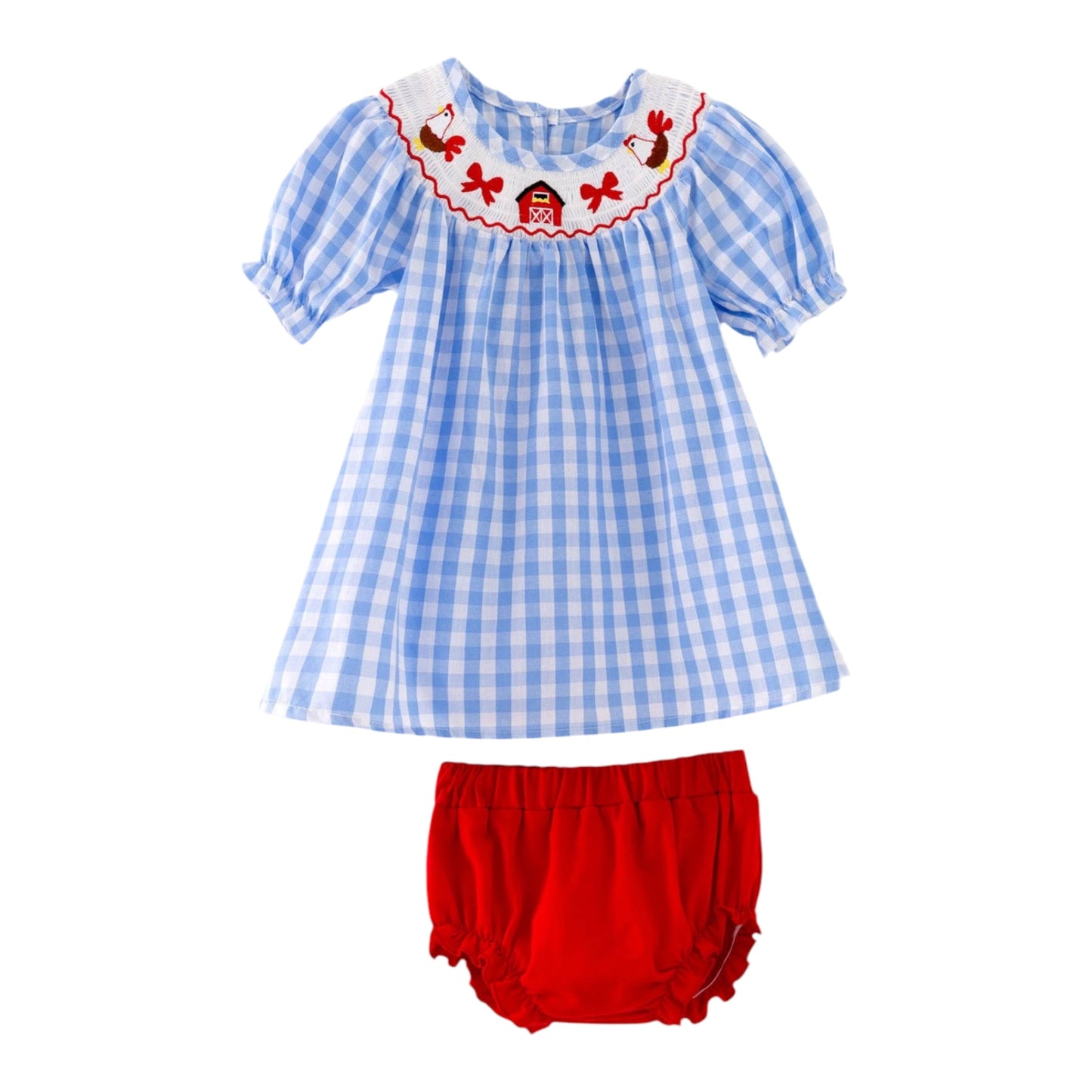 Farm Smocked Dress with Bloomers