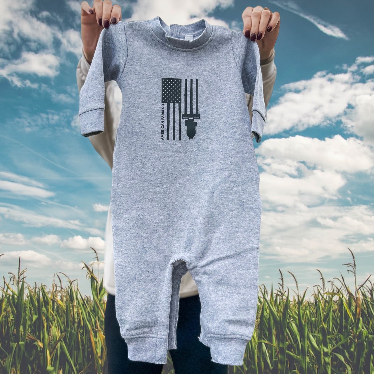 Western ‘Harvest Flag’ Baby Fleece One Piece