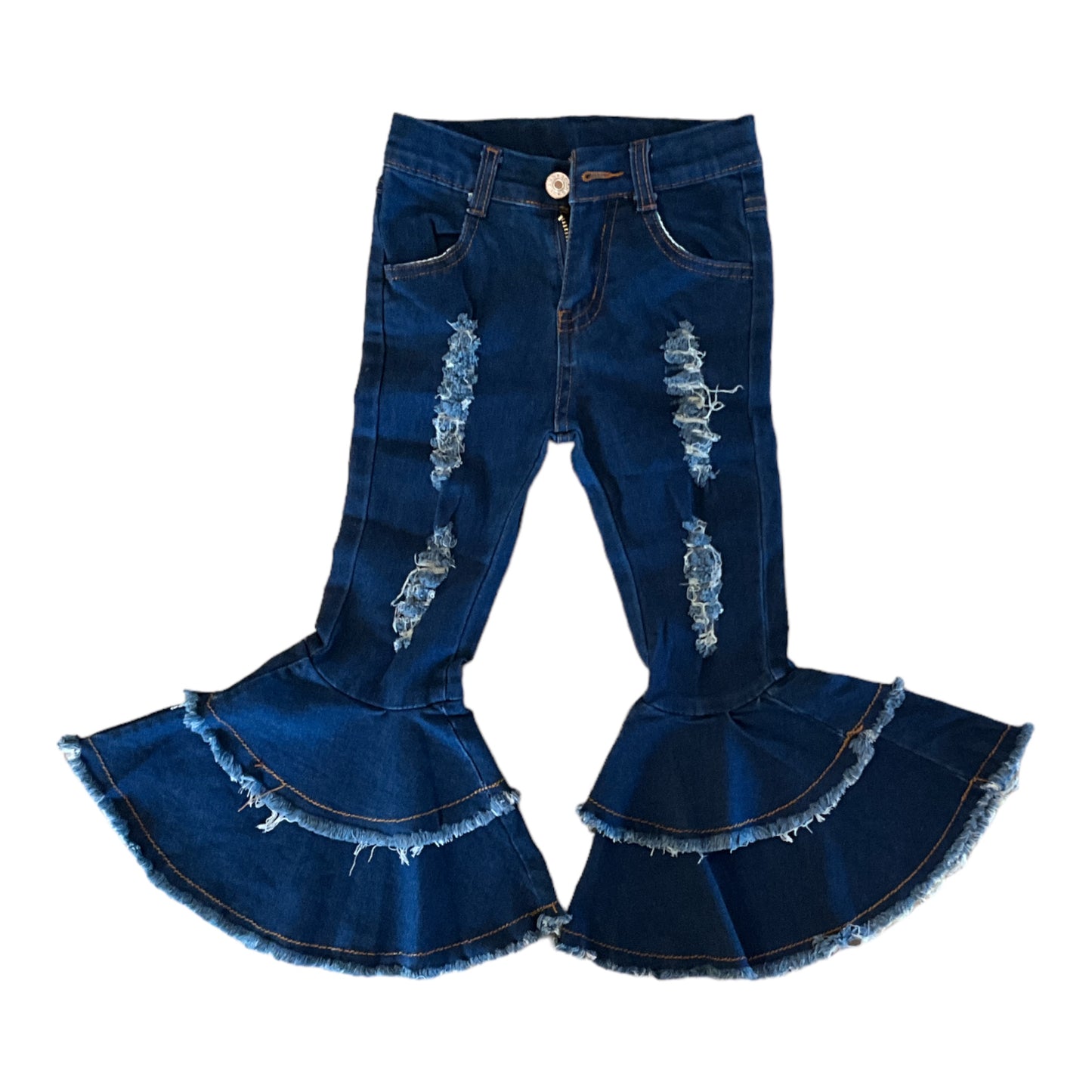 Kids Denim Double Ruffle Jeans