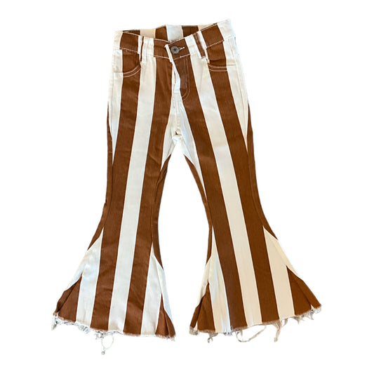 Kids Mustard Stripe Flare Denim Jeans