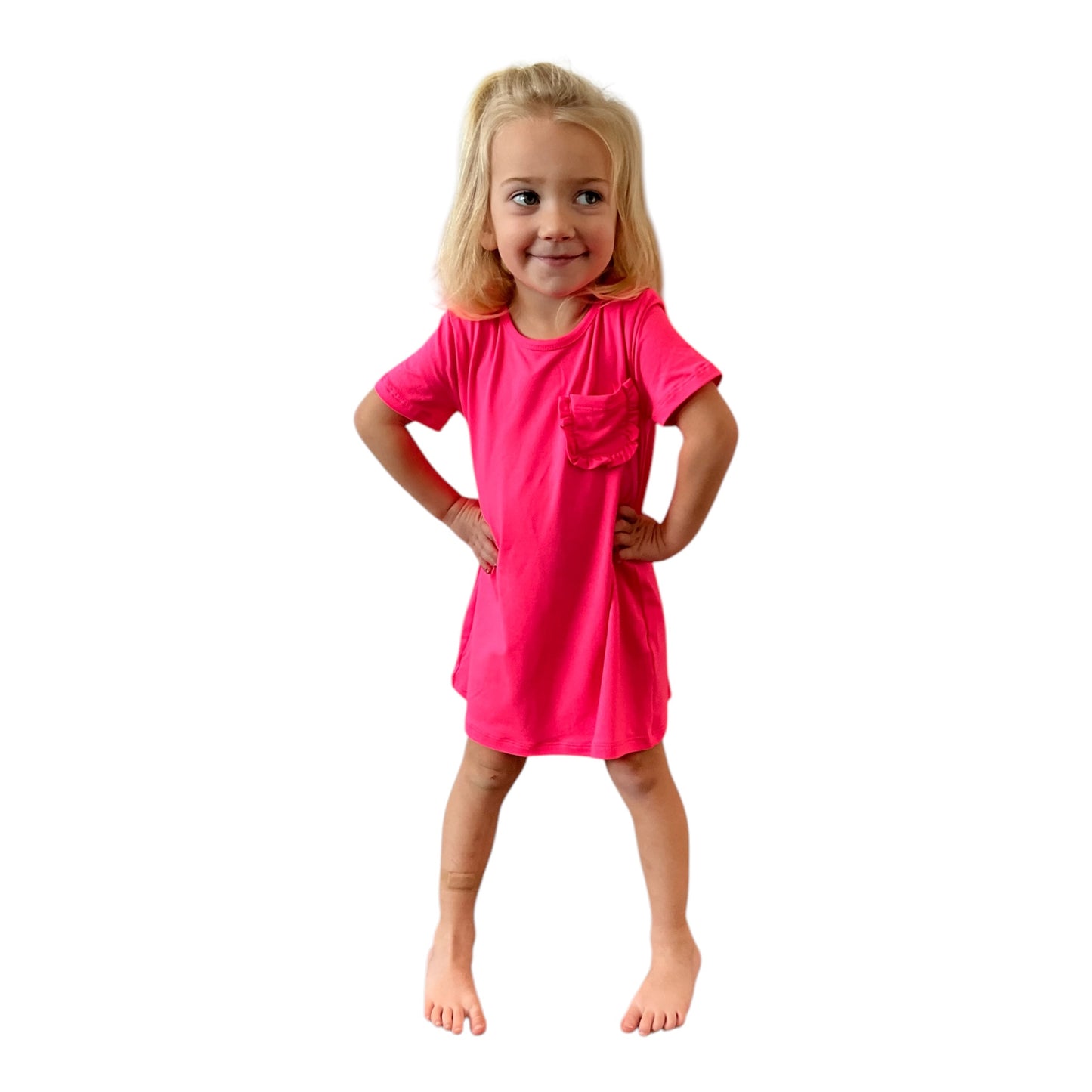 Neon Pink T-Shirt Dress