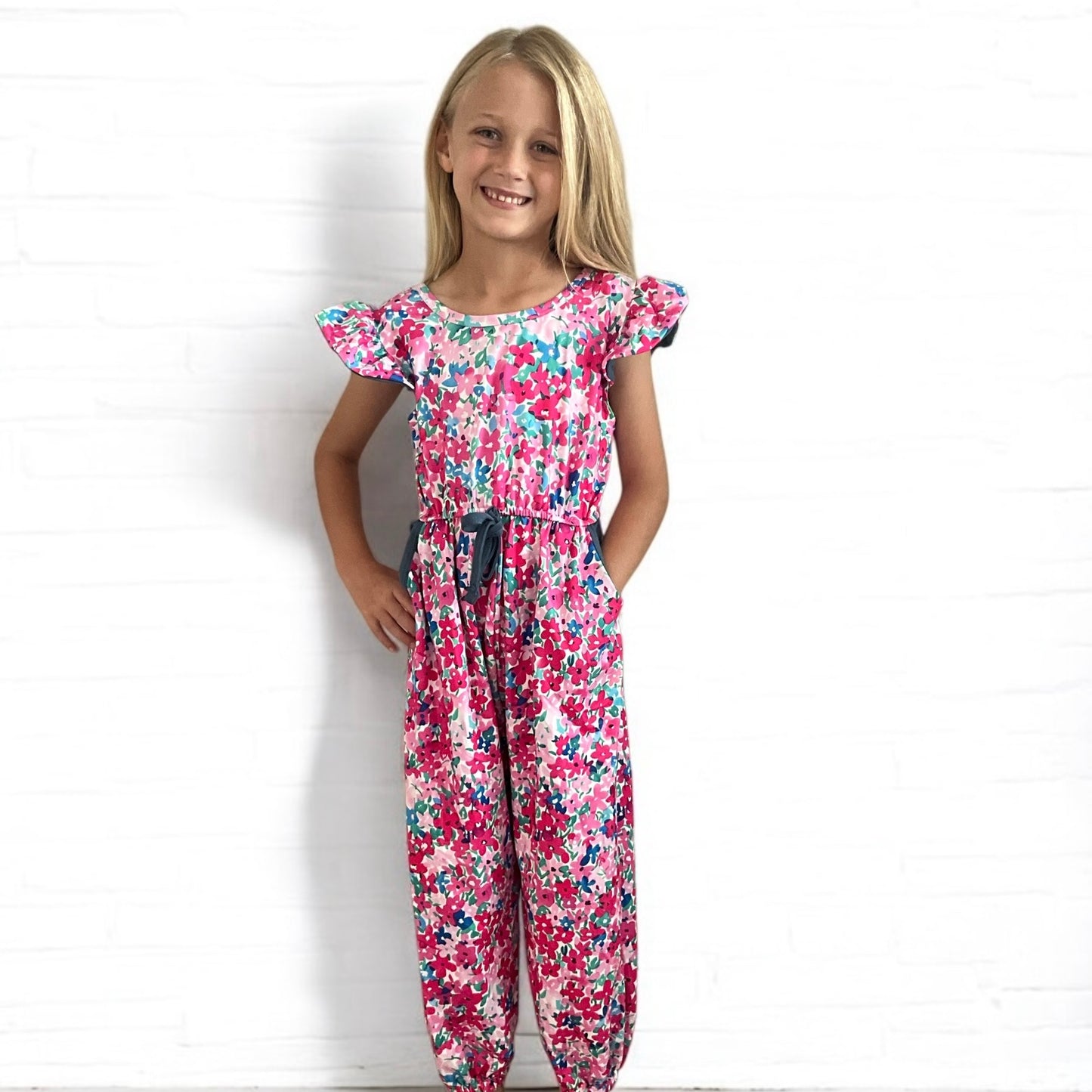 Pink Floral Jumpsuit