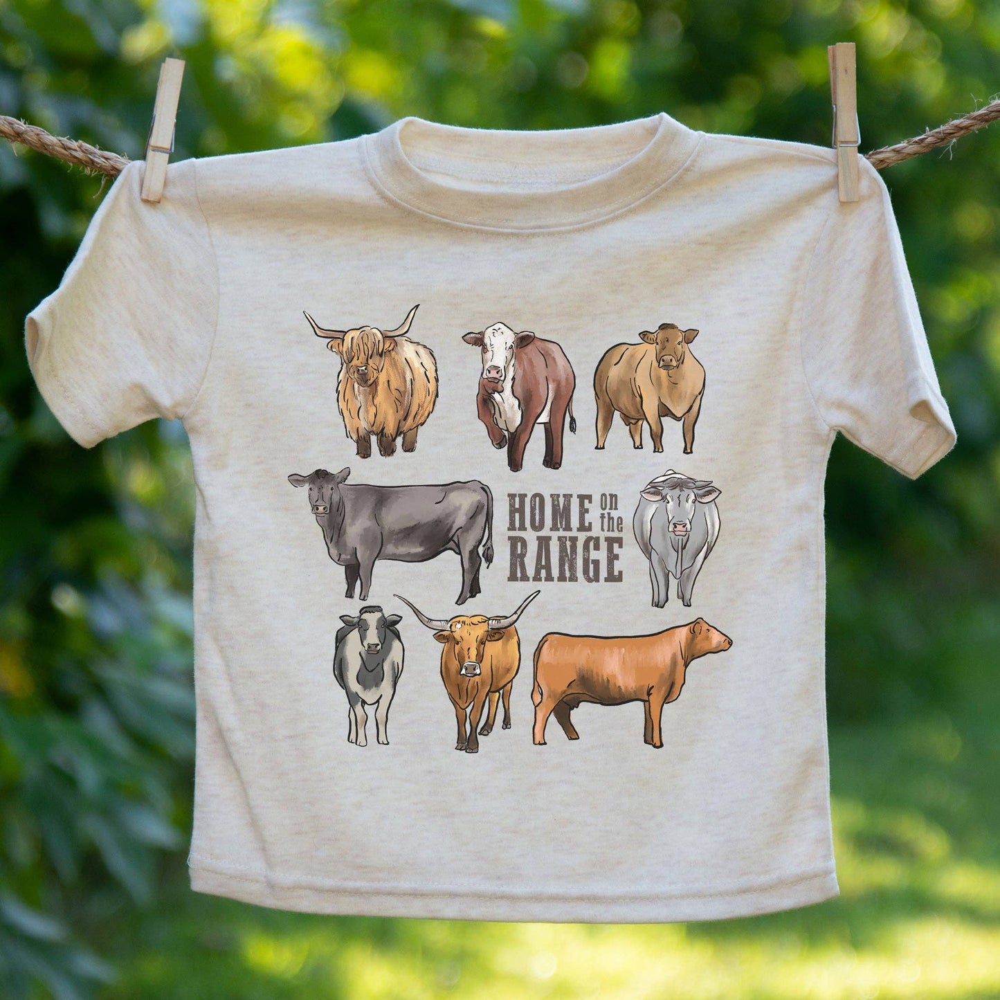 "Home on the range" Beige Toddler or Youth T-Shirt
