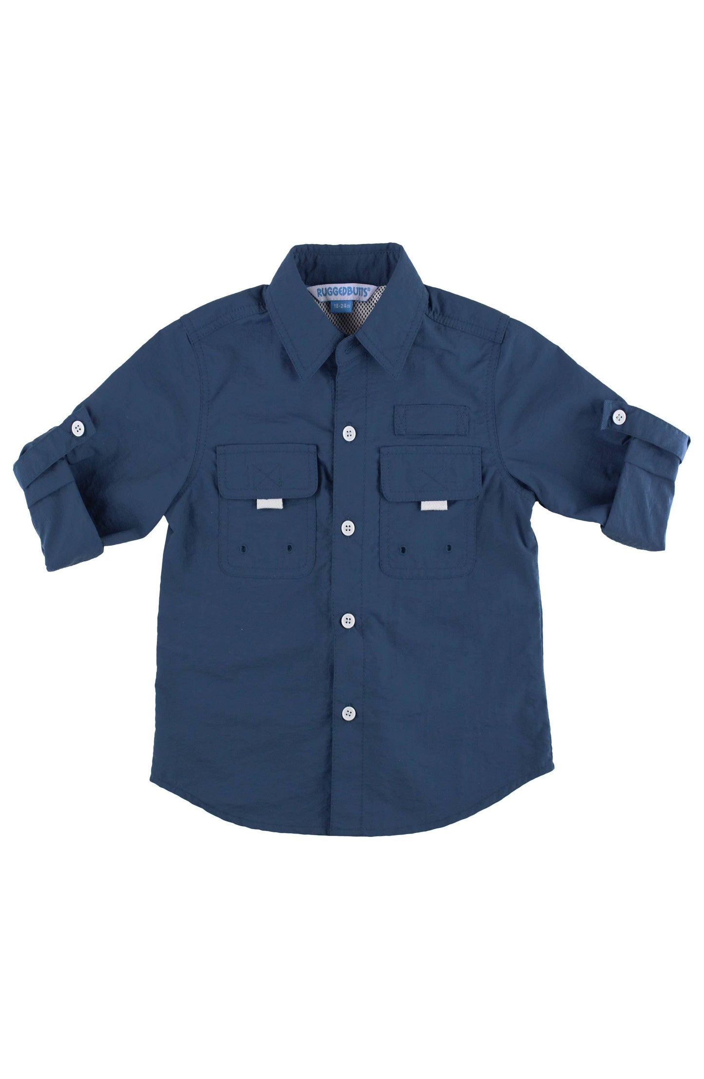 Navy Sun Protective Button Down Shirt