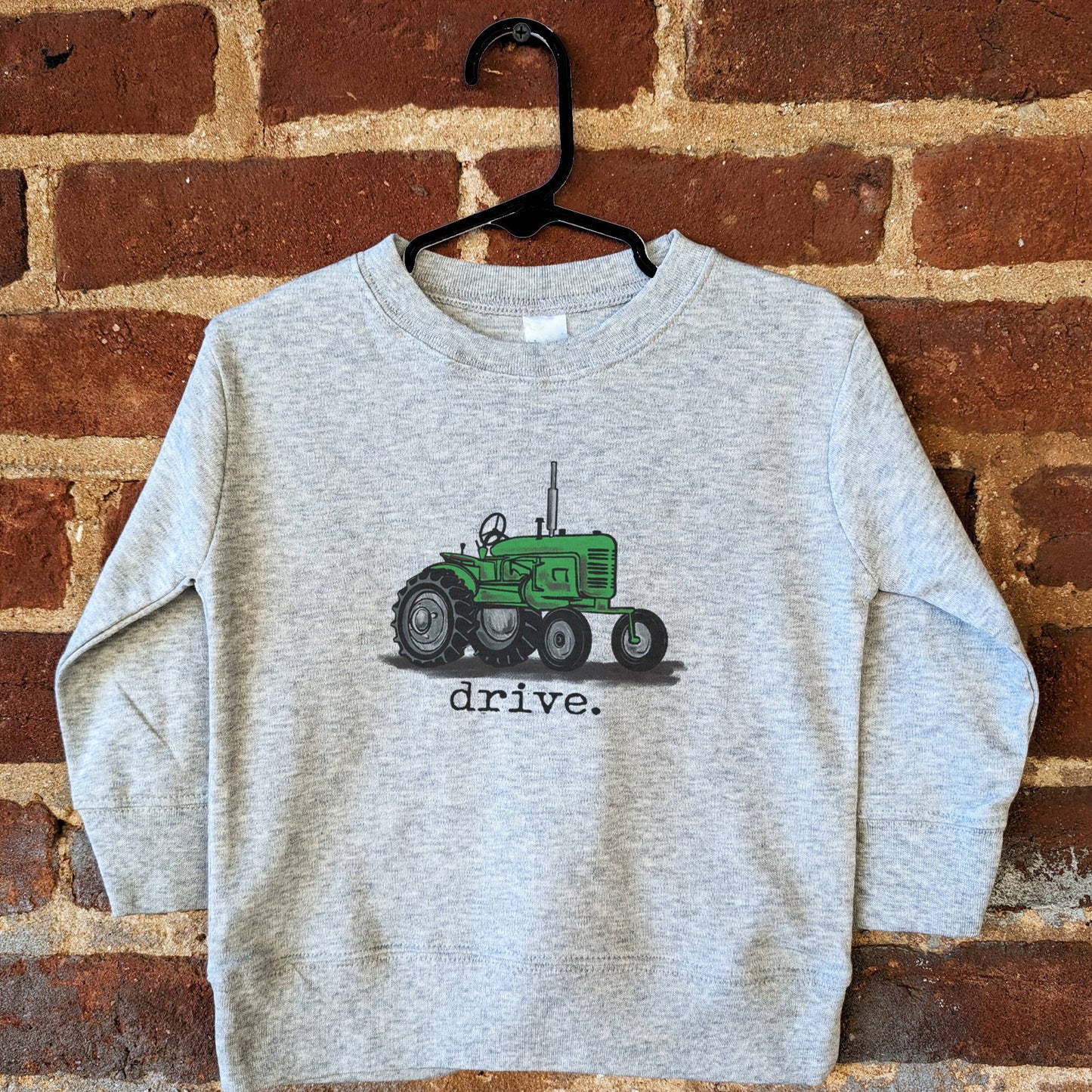 "Drive" Green Tractor Toddler/Youth Long Sleeve Shirt
