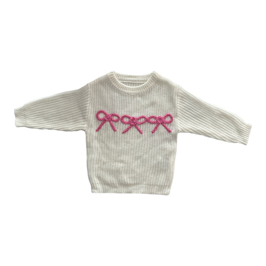 White Coquette Knit Sweater