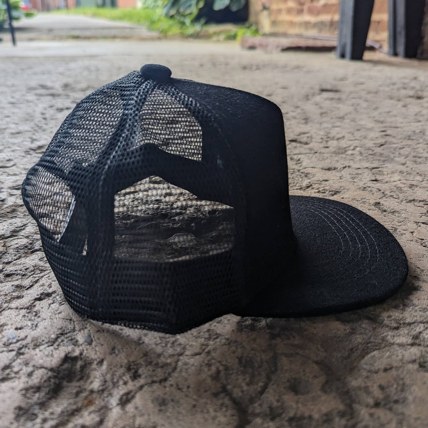 Black "Raised in a barn" Kids Farm Trucker Hat