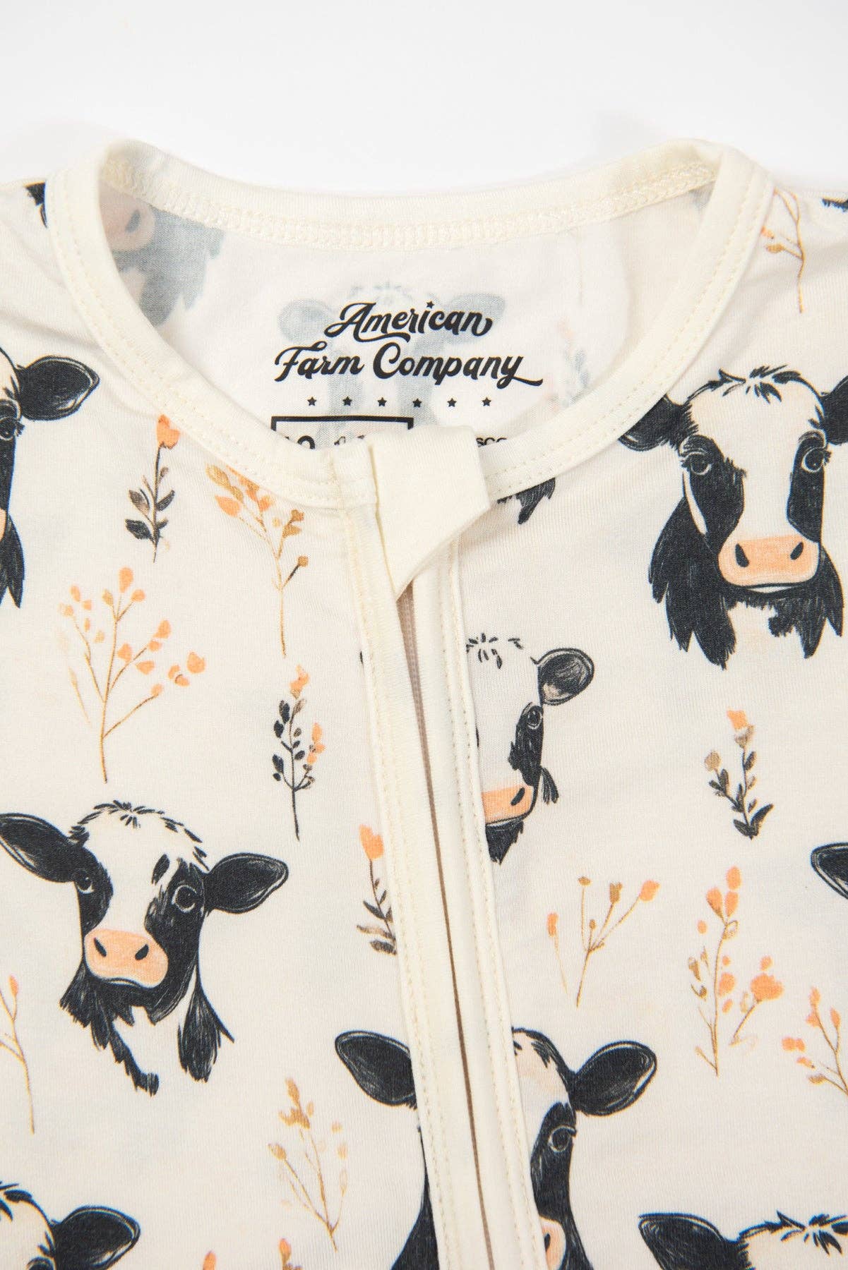 Floral Holsteins Bamboo Zippy