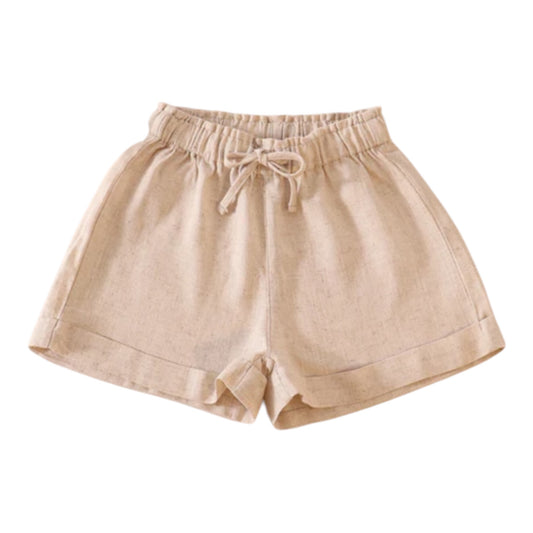 Beige Linen Shorts