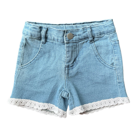 Lace Trim Jean Shorts