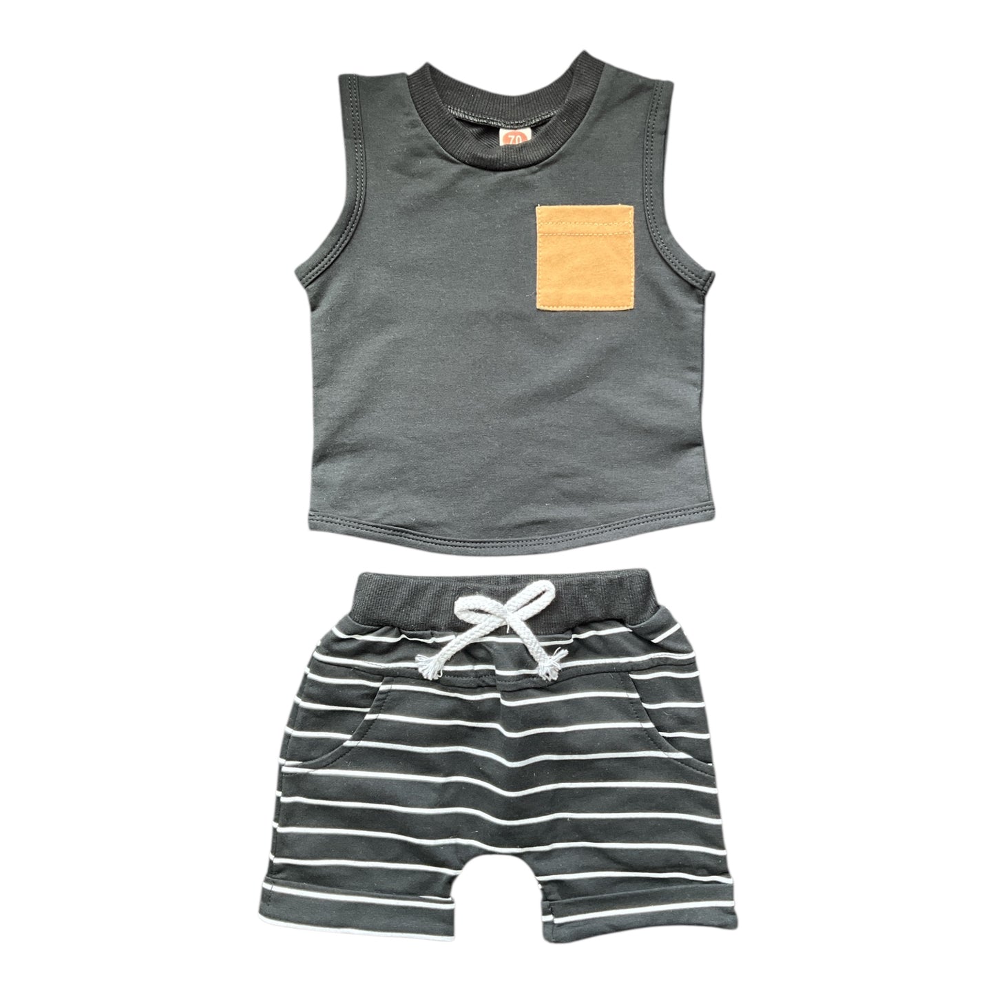 Black Stripe Boys Set
