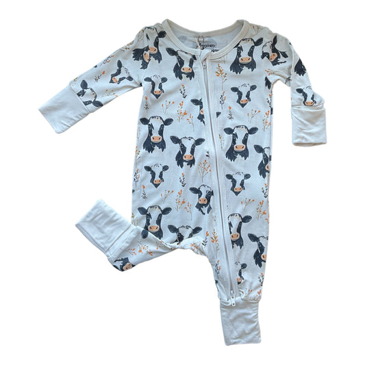 Floral Holsteins Bamboo Zippy