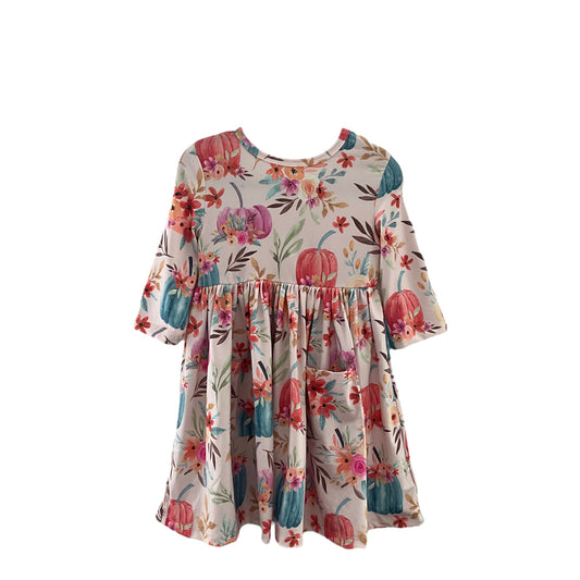 Mila & Rose Harvest Bloom 3/4 Sleeve Pocket Twirl Dress