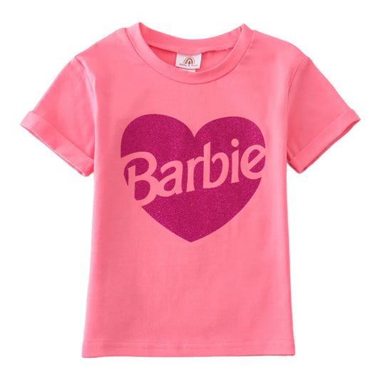 Pink Barbie Sparkle Heart Top