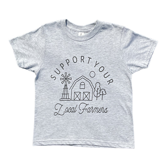 Support You Local Farmer Grey Tee