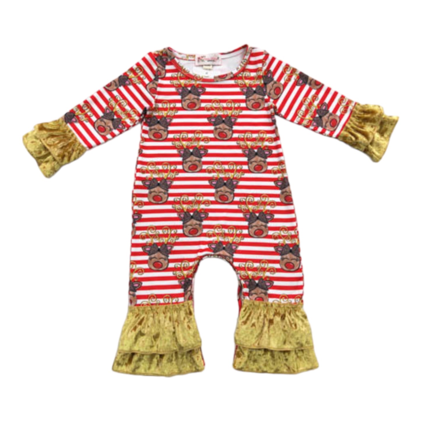 Stripe Reindeer Romper