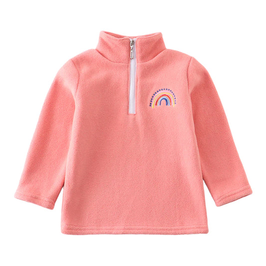 Pink Rainbow Embroidery Pullover