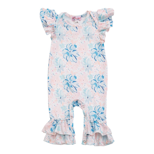 Blush and Blue Blossoms Romper