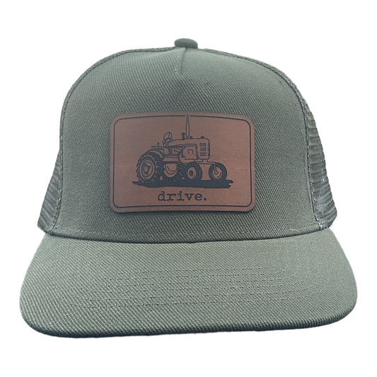 Green "Drive" Tractor Farm Kids Trucker Hat