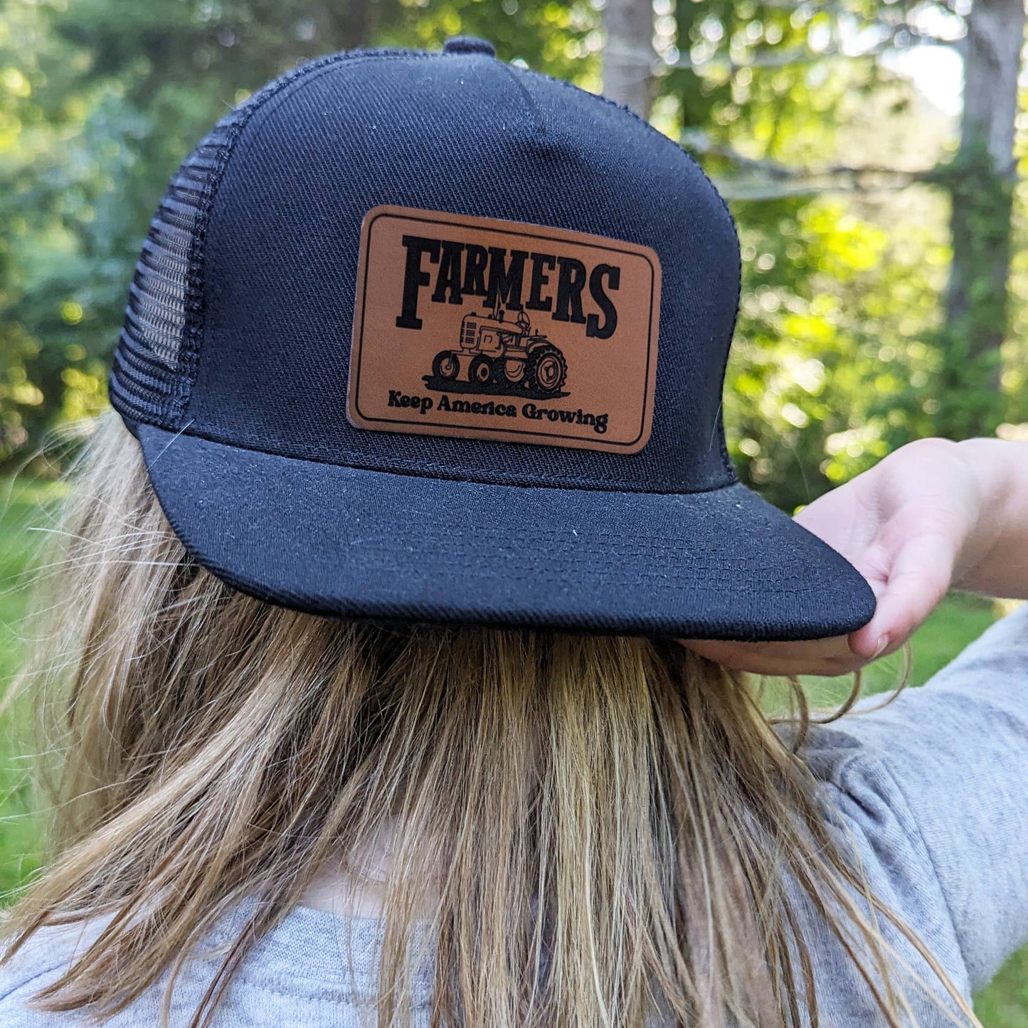 Black Farm Support Trucker Hat for Kids