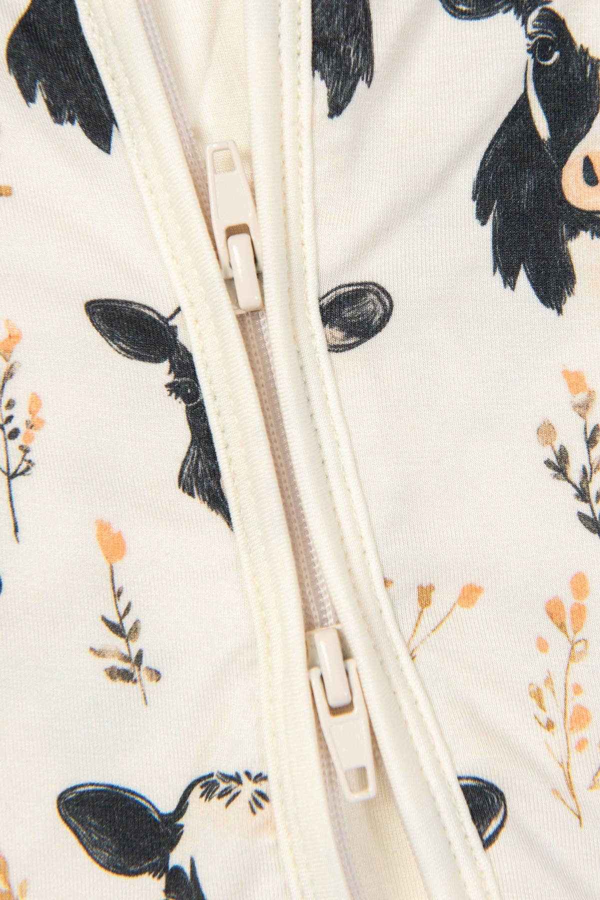 Floral Holsteins Bamboo Zippy