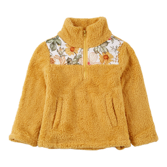 Mustard Daisy Girls Sherpa