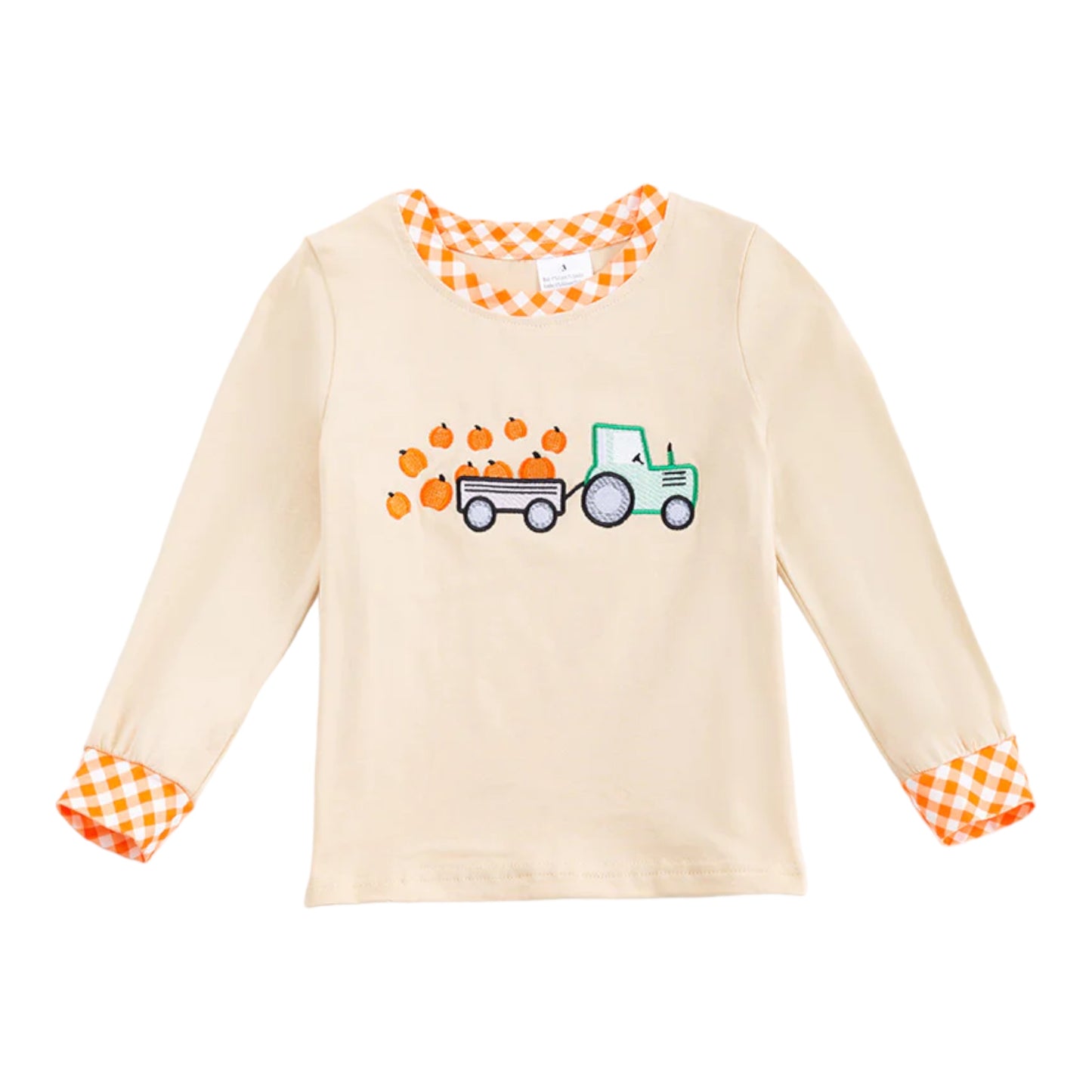 Beige Pumpkin Appliqué Boy Top