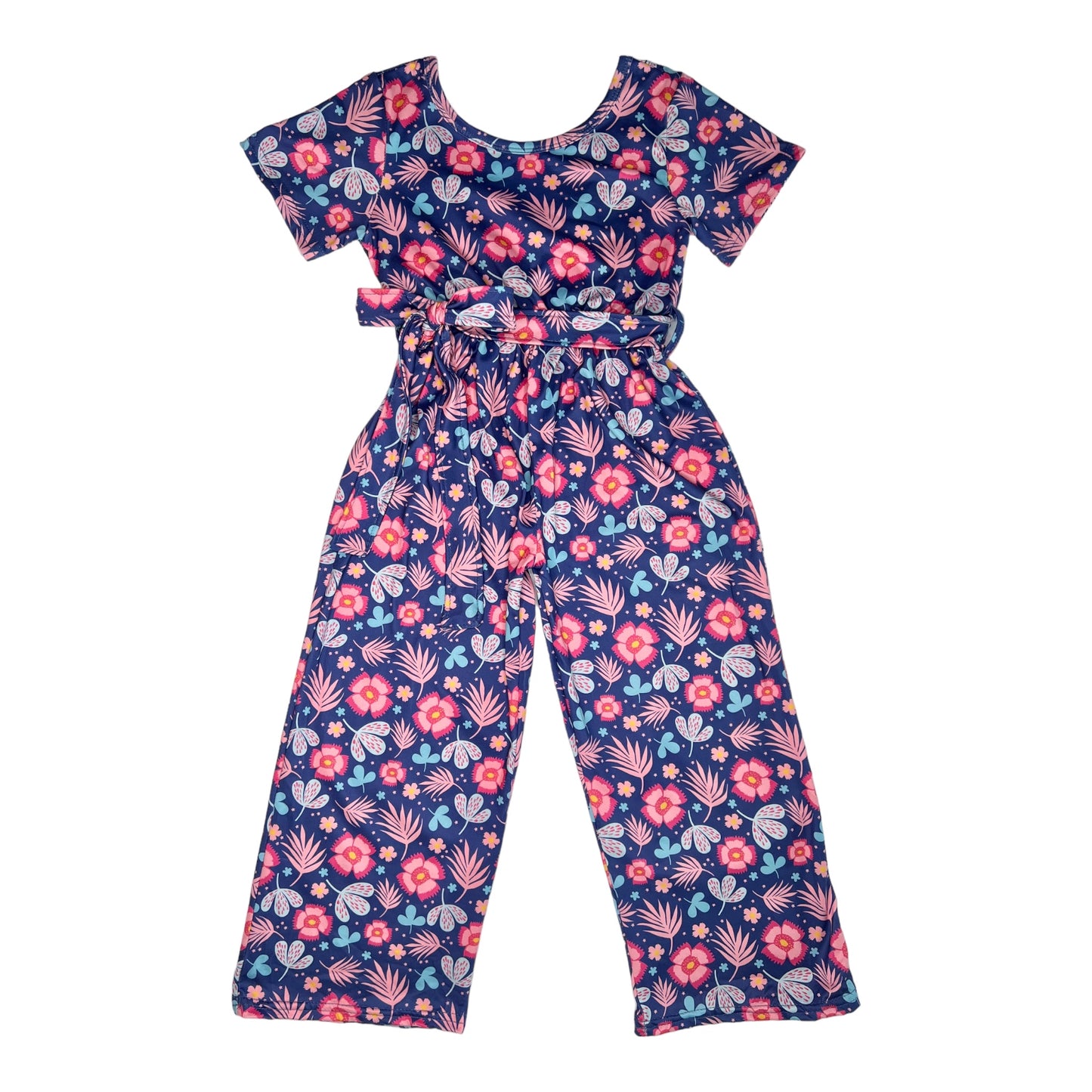 Pink Floral Jumpsuit by Wellie Kate