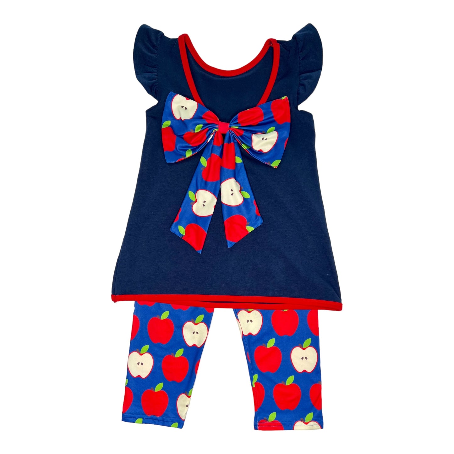 Apple for the Teacher Bow Back Capri Set