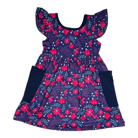 Magenta Floral Dress by Wellie Kate