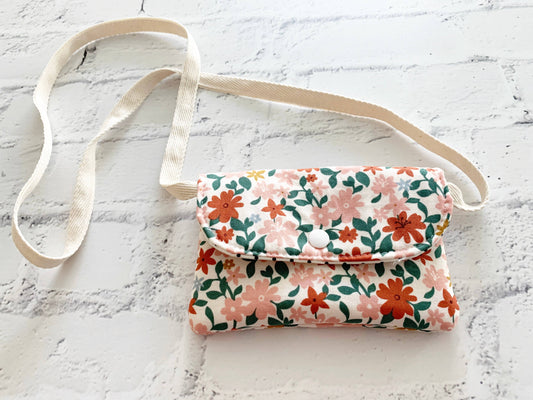 Kids Pink and Rust Flower Purse
